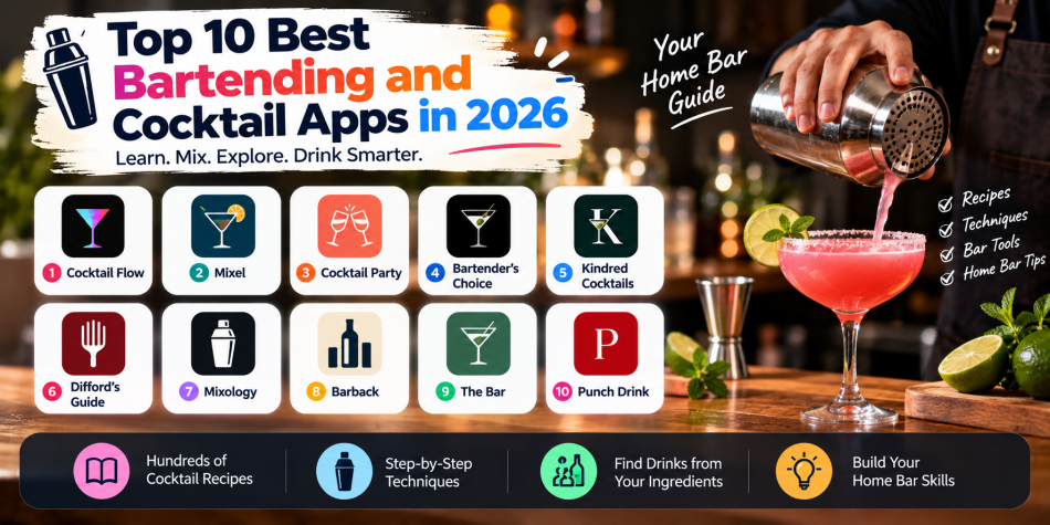 Top 10 Best Bartending and Cocktail Apps in 2026
